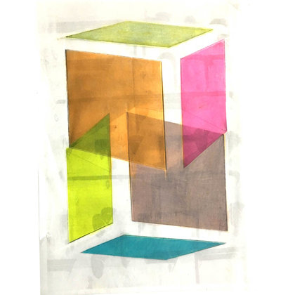 Serie: GEFÄSSE 2018, Öl auf Transparentpapier (beidseitig), 30 x 22 cm